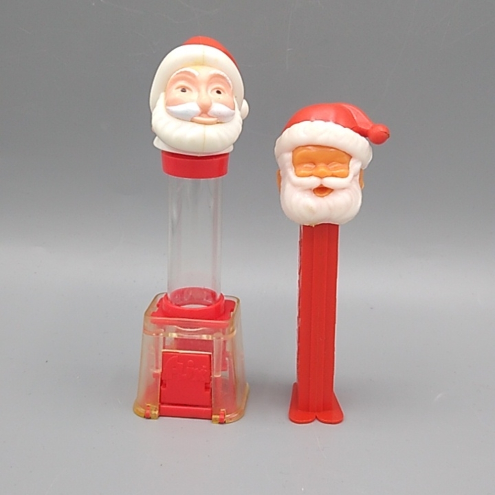 Santa Candy Dispensers PEZ Dispenser FLIX Mini Gumball Dispenser Set 2 Vintage